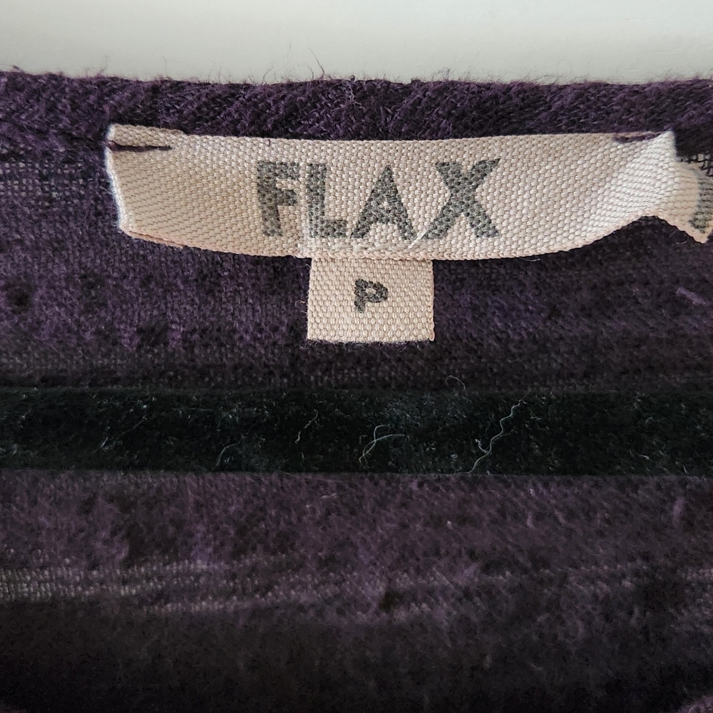 flax linen cotton gauze oversized tunic eggplant natural minimalist long Slv S - Picture 3 of 5
